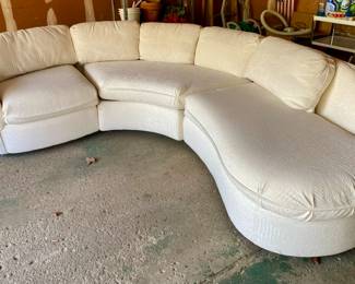 White, 3 piece Sectional Sofa with 5 back pillows 