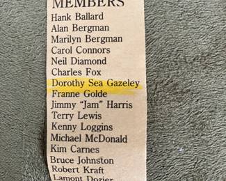 This was a clipping from a newspaper, with our client’s mother’s name right alongside some of the greats in the music industry. 