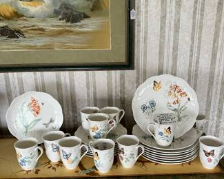 Set of Lenox Butterfy Meadow dinnerware