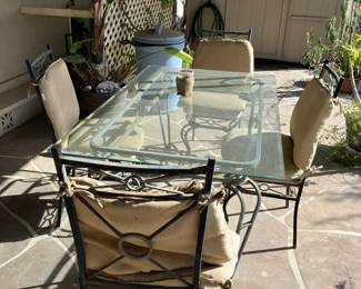 Wrought iron table and chairs