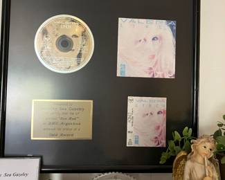 Gold record CD presented to Dorothy Sea Gazeley for her song “Sin Red” which received the status of gold record
