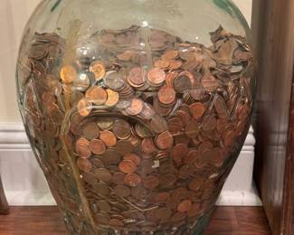 Taking bids on this jar of pennies (has a small amount of silver) until Friday, May 24th at 5:00!! Text us with your bid (256-565-7755 or 615-477-7073). Seller does have a reserve which has to be met-:)