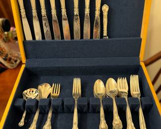 Gorham Sterling Silver "Chantilly" - 42 pieces (5 forks have a monogram) -- Call or text for pricing!