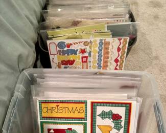 Lots of scrapbook paper packets and supplies!
Also, lots of meticulous pre-made scrapbook pages just ready for your photos!