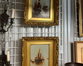 Pr. of Henri Fabre' (French 1880-1950) Oil on Board Maritime Paintings $550 Pr.