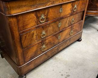 19th C French Louis Phillipe Marble Top Commode $1100