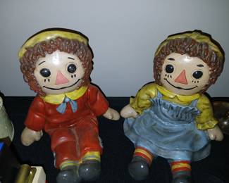 Raggedy Ann and Andy porcelain
book ends