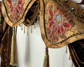 Boho window treatment embroudeted