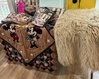 Americana Mickey Mouse quilt bedroom set with Minnie Mouse full