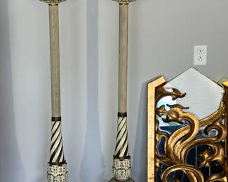 Hollywood Regency torchiere floor lamps