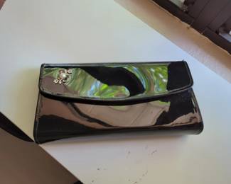 Pat and Leather Clutch