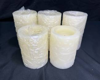 NEW 5 Flameless Pillar Candles