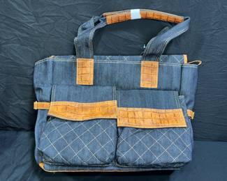 Bobbi by Sharif Denim & Faux Leather Shoulder Bag