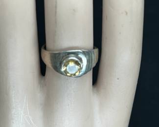 Ladies Citrine & Sterling Silver Ring