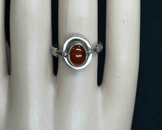 Sterling Silver Citrine Ladies Ring Size 6.5