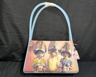 New with Tags Retro "Sister's" Light Blue Handbag