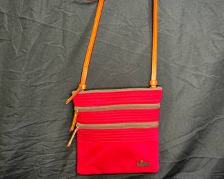 Dooney & Bourke Red Nylon Triple Zip Crossbody