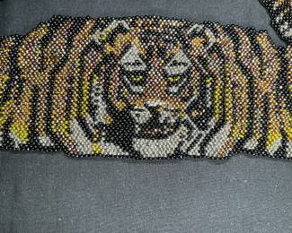 Tiger Microbeaded Belt with Button Closure