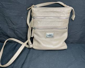 Taupe Leather Aurelle Shoulder Bag