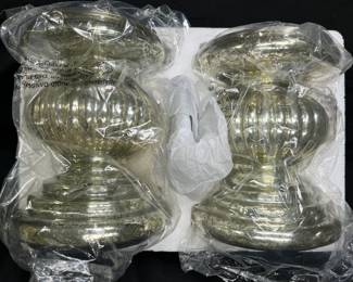 Pair of Valerie Illuminated Pedestals with Mirrors