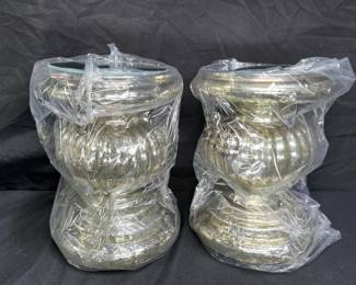 Pair of Valerie Illuminated Pedestals with Mirrors