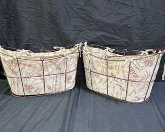 2 Plastic Lined Outdoor Storage Baskets