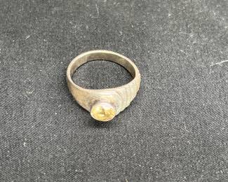 Ladies Citrine & Sterling Silver Ring