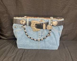 Blue Jeans with Belt Purse