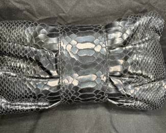 New Iman Black Formal Clutch Purse with Strap