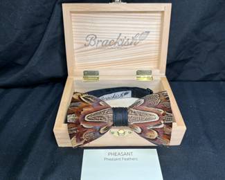 Brackish Original Pheasant Feather Bow Tie