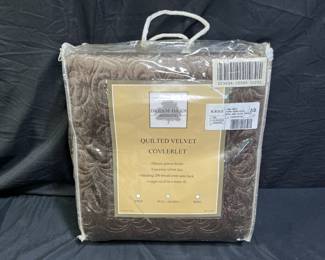 Dream Oaks Bedding Quilted Velvet Coverlet- Q/F