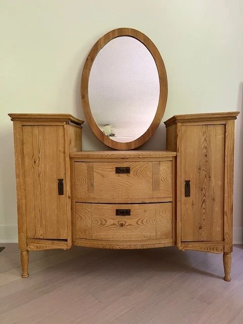 antique cabinet with mirror