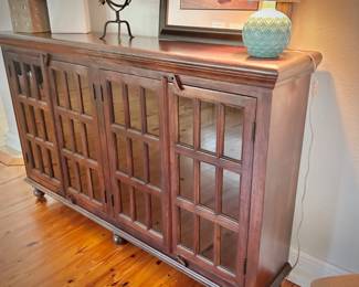 Tall credenza with glass doors