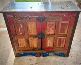 Distressed chest from Washburn Imports with Asian hardware