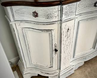 Oversized "Seven Seas" Hooker buffet (86" length x 22" depth) - three cabinets and 4 drawers