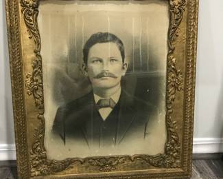 large antique photograph in gilt frame