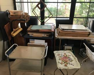 art supplies, paper, matting, canvases