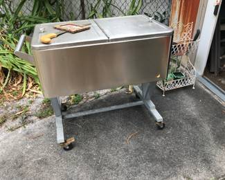rolling stainless cooler