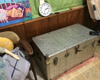 1940's /50's large metal aviation trunk
