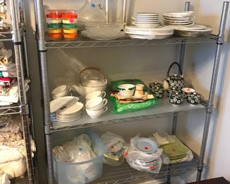 buffalo ware, noritake tea set, vintage Japanese tea set, color block vintage glasses