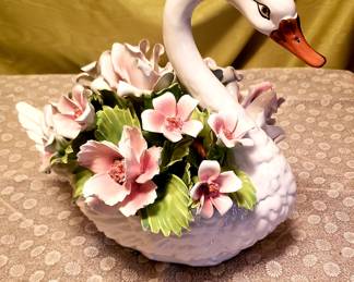 Italian ceramic swan