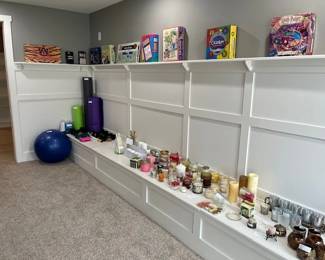 Candles, fitness equipment, board games
