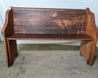 Lot 103: Antique church pew measuring 30.5" high x 47" wide