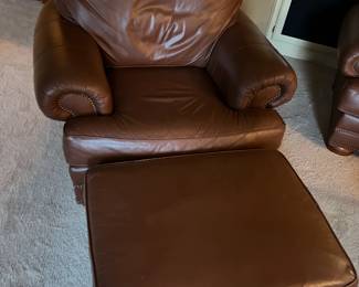 Leather Chair / Ottoman