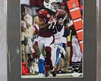Lot 116: Autographed Larry Fitzgerald 8 x 10 photograph with JSA certification