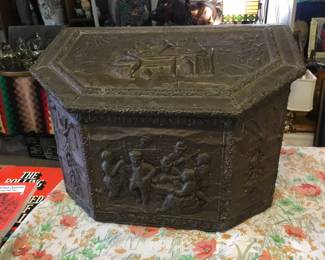 Antique wood Coal Box 