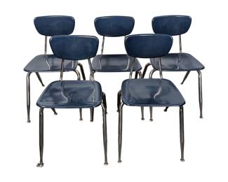 #46 • Virco 3018 Blue School Chairs with Chrome Frame - Set of 5
