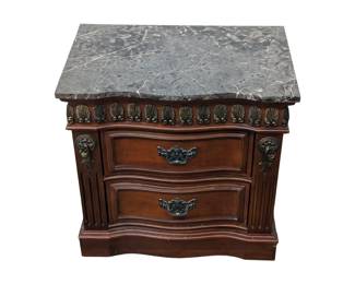 #59 • Vintage Marble Top Side Table/ Nightstand
