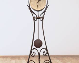 #54 • Howard Miller Vercelli 7 Ft Wrought Iron Floor Clock
