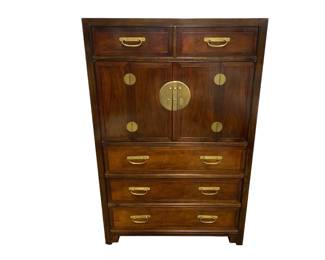 #77 • Baker Furniture Hollywood Regency Chest of Drawers w/ Brass Hardware
